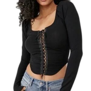 Free People Moonglow Willow Corset longsleeve xs